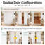 Porte double pliante en bois massif 56 po x 80 po avec quincaillerie d'installation-116376598