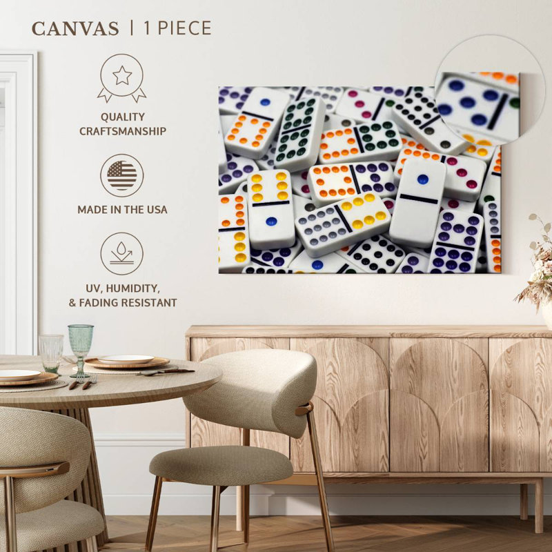 Dominos éclatants, H 26 po x l 39 po