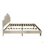 Très grand lit plateforme tapissier avec tête de lit réglable, lit plateforme rembourré en tissu de lin de style simple et moderne, aucun sommier tapissier requis, assemblage facile-96410072