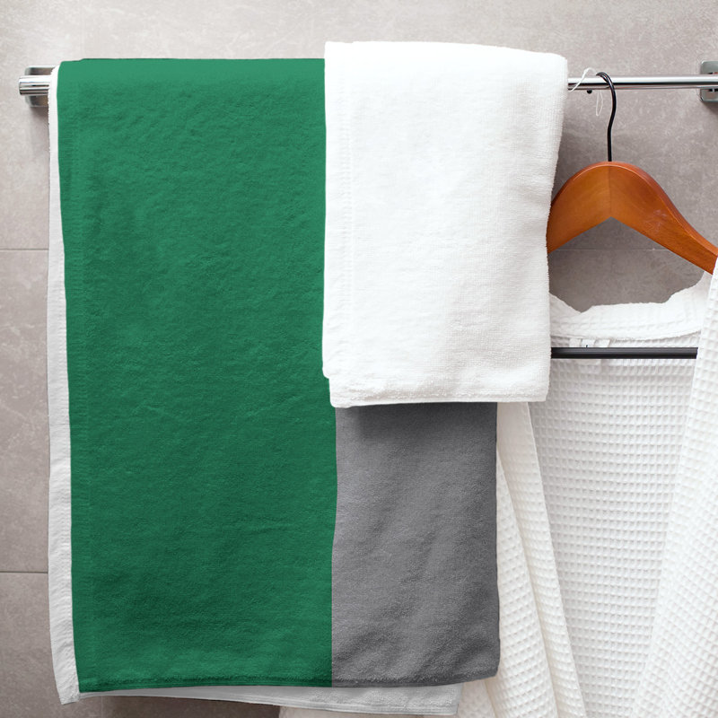 Vancouver Lightweight Bath Towel, Green/Cool Gray/Dark Blue, Microfiber
