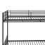 Lit superposé en métal avec lit gigogne, échelle de rangement latérale et garde-robe-385035628