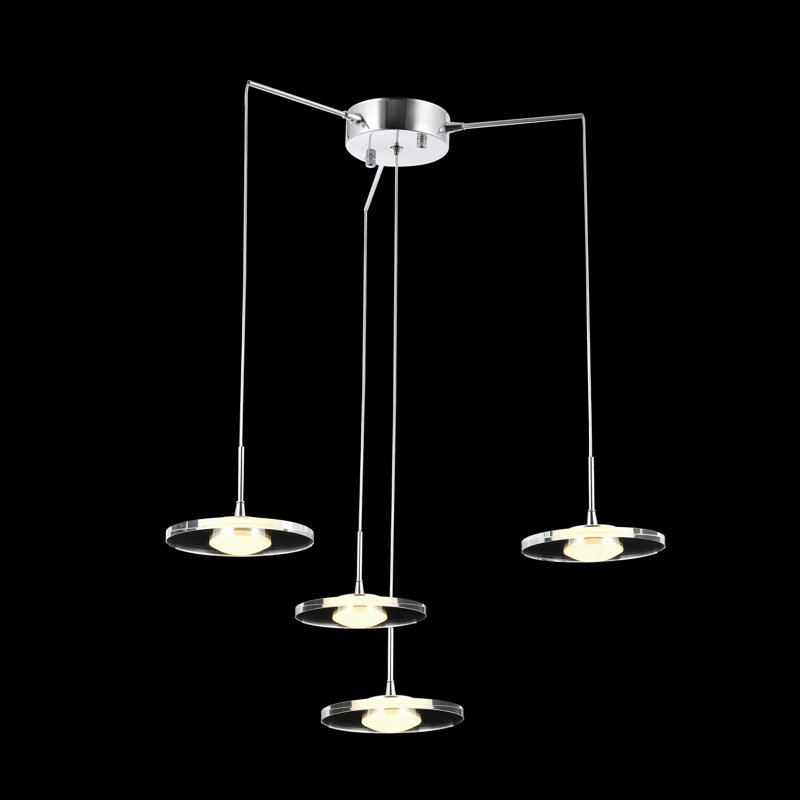 Luminaire suspendu géométrique à 4 lumières DEL