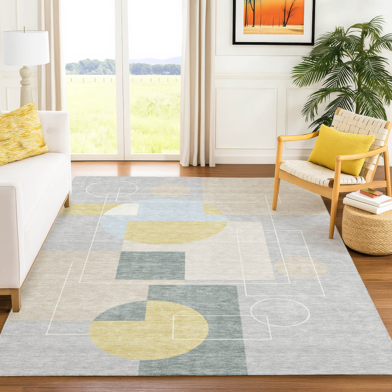Tapis intérieur / extérieur lavable à la machine Chantille ACN2500, Argent argent, 9 pi x 12 pi