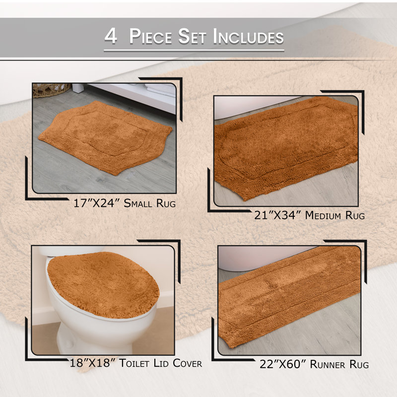 Tapis pour salle de bain Delean, Terracotta