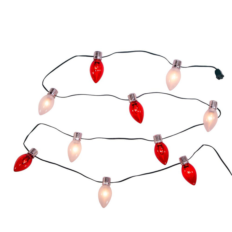 Guirlande de 10 lumières UL, Rouge / blanc