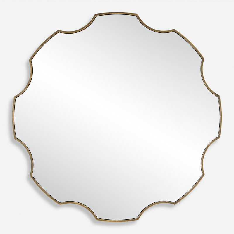 Antiqued Bronze Iron Framed Gear-Shaped Mirror