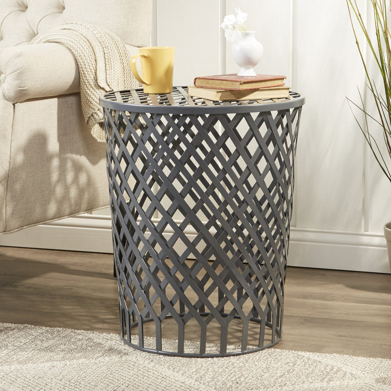 Tabouret d'appoint en treillis de fer Saphira, Gris