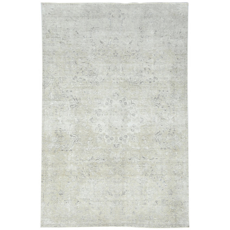 Tapis oriental antique délavé à la main 5 x 8