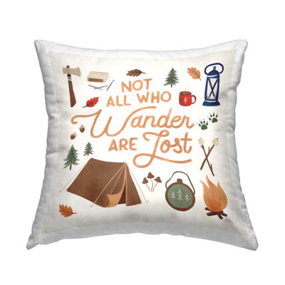 Coussin décoratif "Not All Who Wander" par Laura Marshall