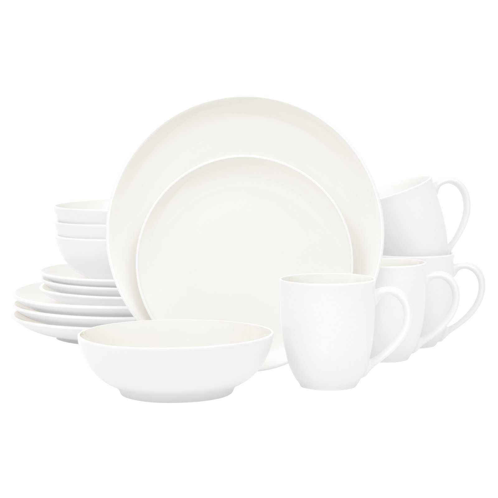 Noritake Colorwave 16-Piece Coupe Dinnerware Set, Service for 4, White