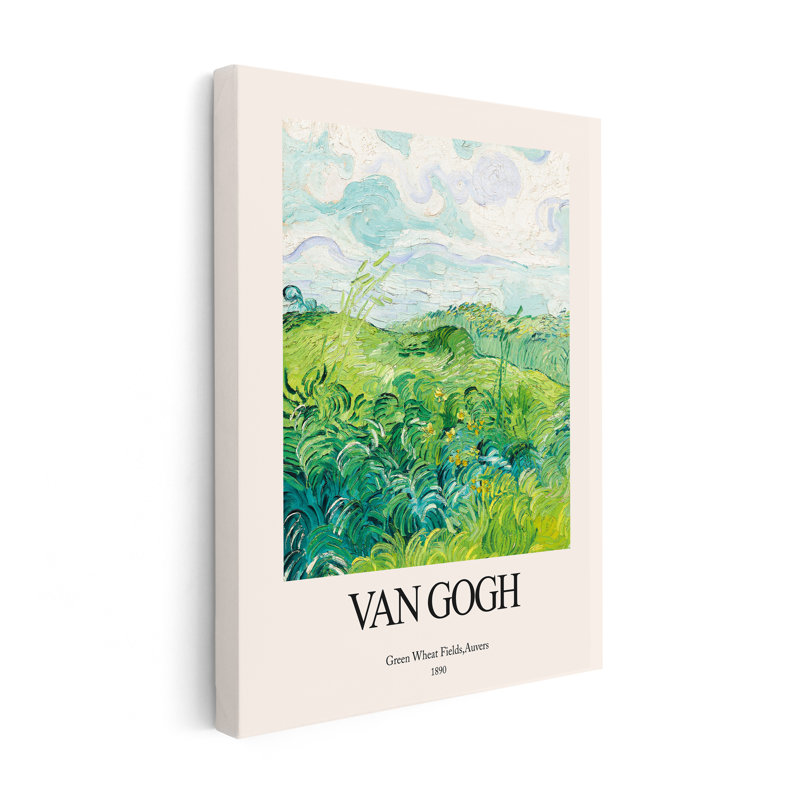 Van Gogh - Champs de blé vert, Sans cadre, Canevas, H 16 po x l 20 po