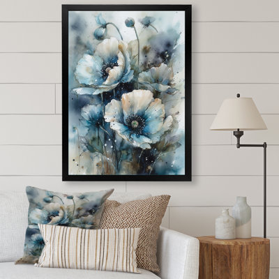 «Blue and White Poppy Bouquet Serenade I», reproduction sur toile