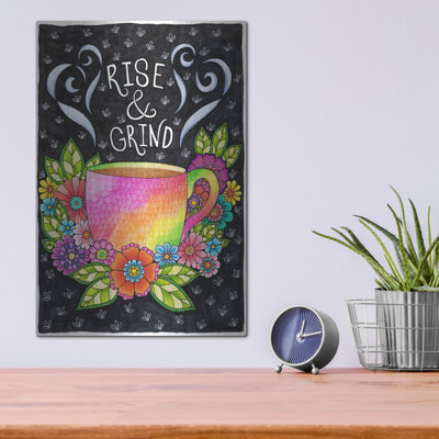 Red Barrel Studio® «Rise & Grind» par Hello Angel, art mural en métal