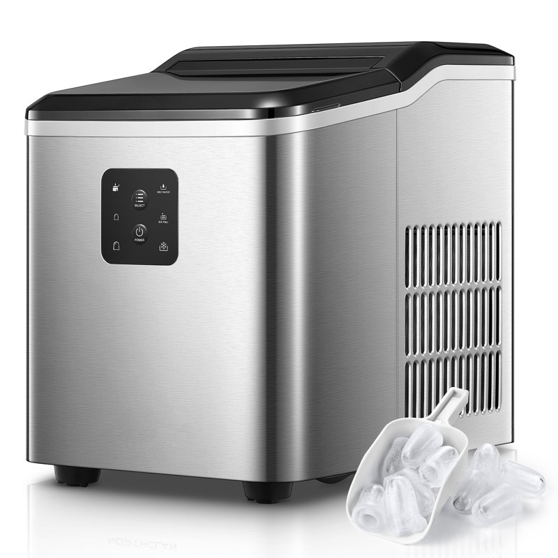 FOHERE Stainless Steel Ice Makers Countertop 30Lbs In 24H, Ready In 5 Mins, 2 Sizes, Selfclean