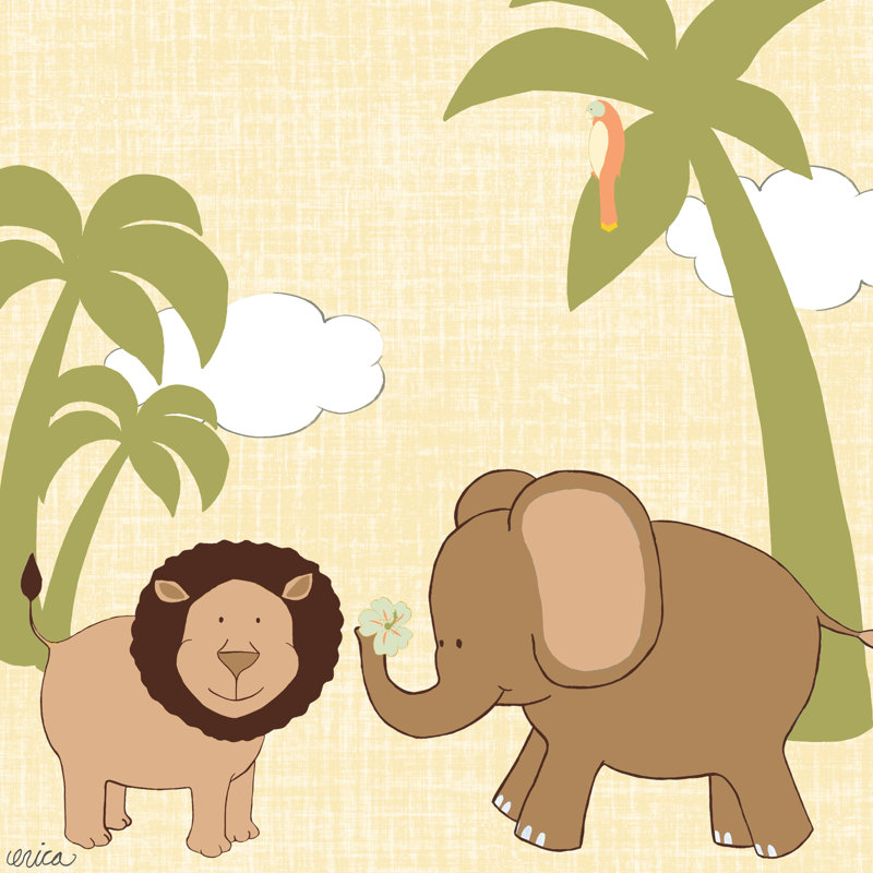 Baby Jungle IV, H 20 po x l 20 po x P 1,25 po
