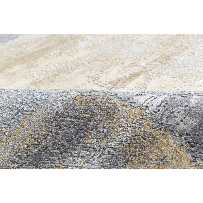 Hand Knotted Area Rug in Silver/Ivory/Beige/Gray, Rectangle 10' x 14'