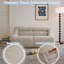 Canapé à causeuse profonde en chenille de 63 po de large à 2 places l 63 po avec poche latérale pour le salon (beige)-2091059449