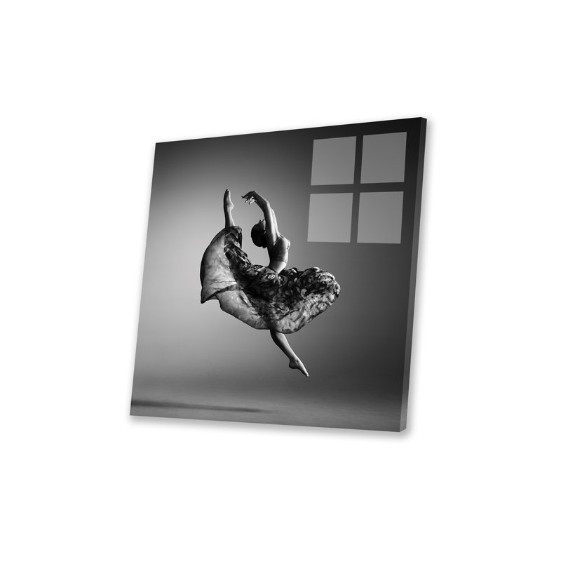 Ballerina Jumping Print On Acrylic Glass