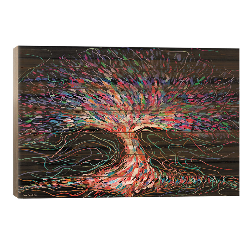 «Soul Tree of Life» par Viola, reproduction d'art sur bois sans cadre, H 26 po x l 40 po x P 1,5 po