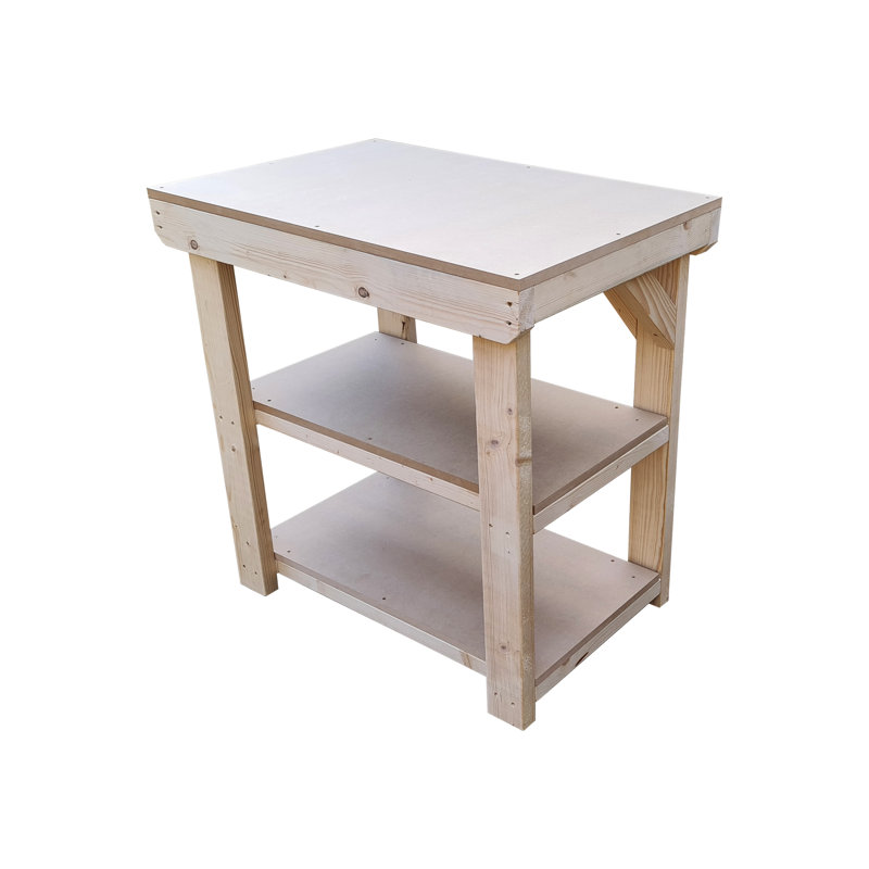 60cm Solid + Manufactured Wood Craft Table, 90cm H x 120cm W x 60cm D