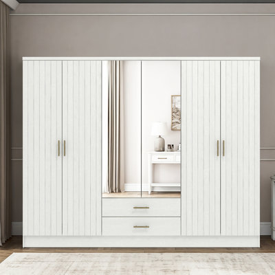  Wesley 6 Door 2 Drawer Wardrobe with Mirror