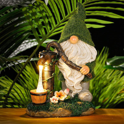 Gnome de jardin Landose, lumière solaire pompe, décoration de jardin extérieur, cadeau 12 pouces 30 cm