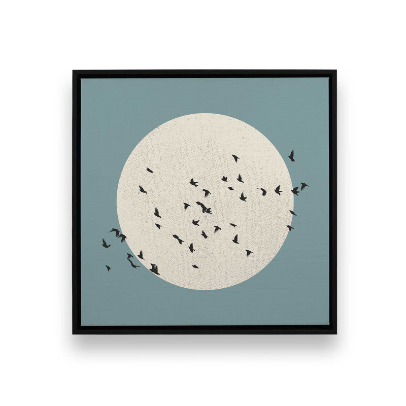 «Lunar Journey», reproduction sur toile, H 14 po x l 14 po, Cadre flottant noir satiné