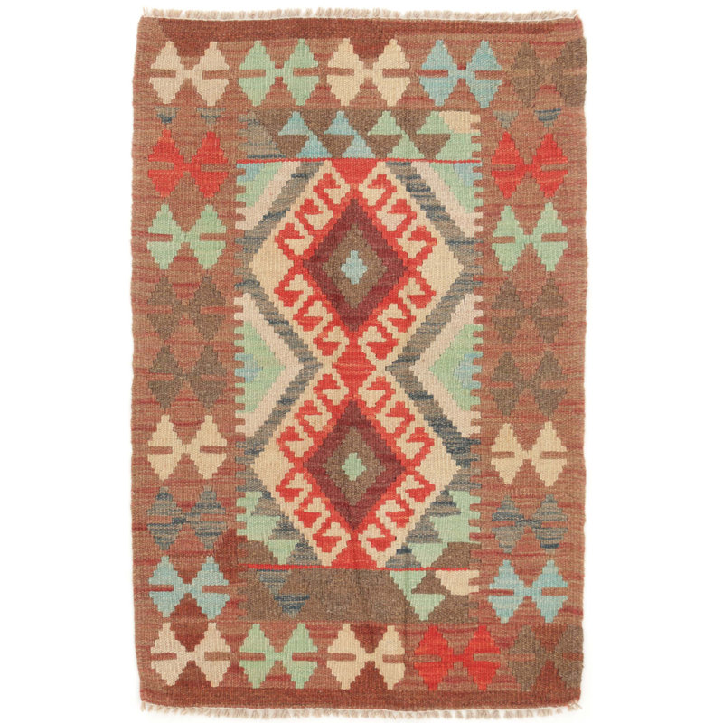 Geometric Wool Hand Woven 60cm X 90cm Area Rug