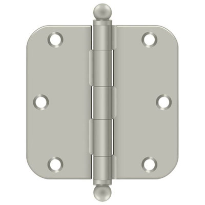 Deltana S35R515A-BT 3-1/2" x 3-1/2" x 5/8" Radius Hinge, w/ Ball Tips in Antique Nickel Pair