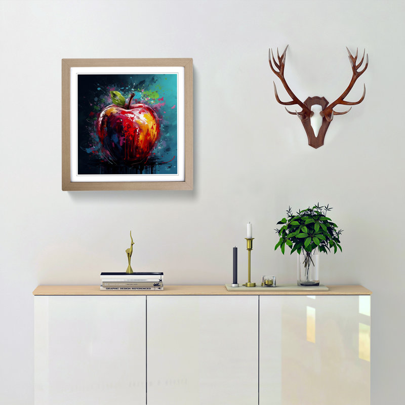 Apple Expressionism - Framed Print, Oak