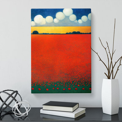Contemporary Poppy Flower Field Vol.4 - Wrapped Canvas