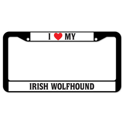 I Love My Irish Wolfhound Plate Frame