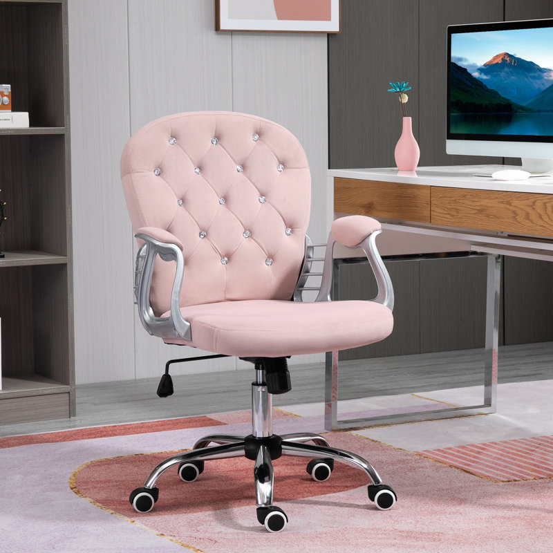 Office Chair, Pink, Silver