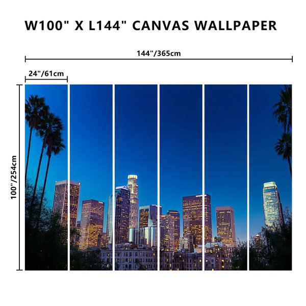Latitude Run® Peel and Stick Wallpaper Wall Mural Skyscrapers Los ...