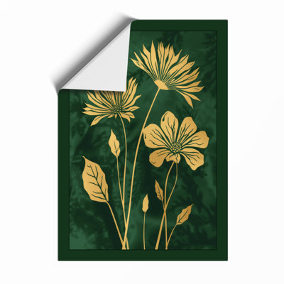 Golden Study Botanical - Framed Print