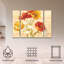 Ensemble de 3 panneaux - Danhui Nai «Dancing Poppies on Stripes», art mural sur toile pour le salon, la chambre à coucher ou le bureau 