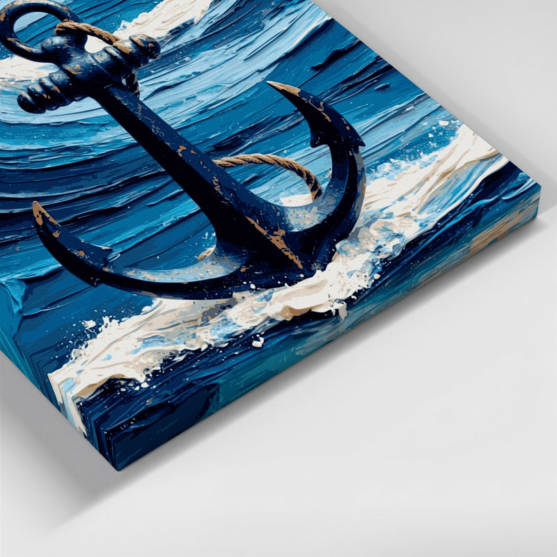 Art mural sur toile bleu marine, H 12 po x l 12 po