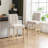 Modern Counter Height Bar Stool With Back, 25.2'' Seat Height Beige Linen Upholstered Solid Wood Bar Stools For Home Bar Kitchen Island-1204418321