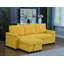 Canapé-lit modulaire réversible en lin jaune avec rangement 84 po Jardin-1619455079