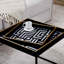 Ahab Metal Nesting Table for Living Room, Nest of End Table with Modern Glass Top
