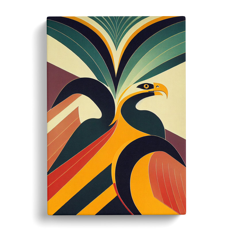 Slaton Eagle Deco Style - Wrapped Canvas, 50cm H x 35cm W x 3cm D