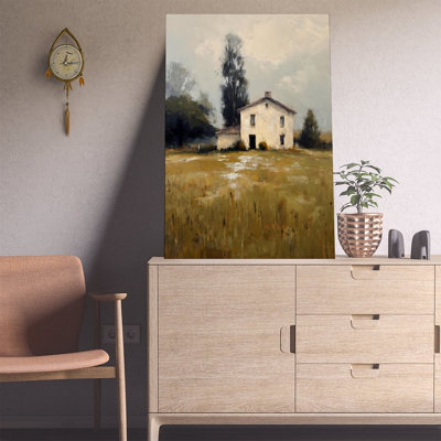 Canvas Wall Art Rustic House In Field Poster Vintage Poster Print Home Decor