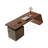 Nut-brown + Beige Rectangular Manufactured Wood + Carbon Steel with 3 drawers desk-695037384-695037389