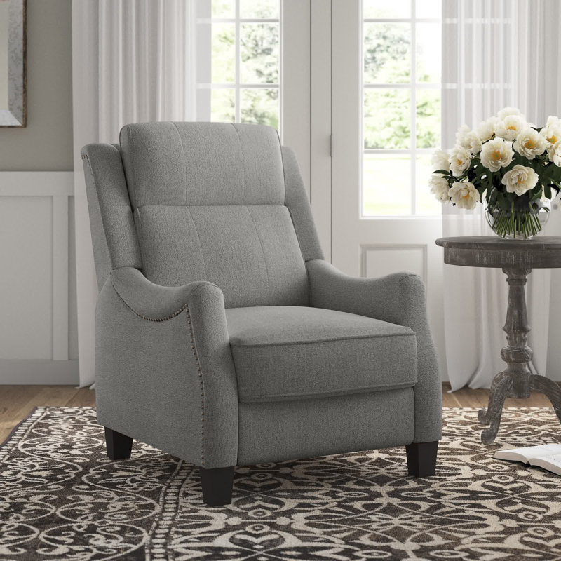 Neo Upholstered Recliner, Gray Velvet