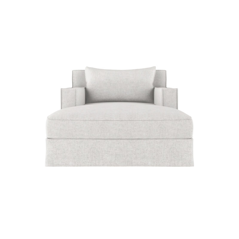 Chaise longue Mulberry, Velours moelleux argenté, Naturel
