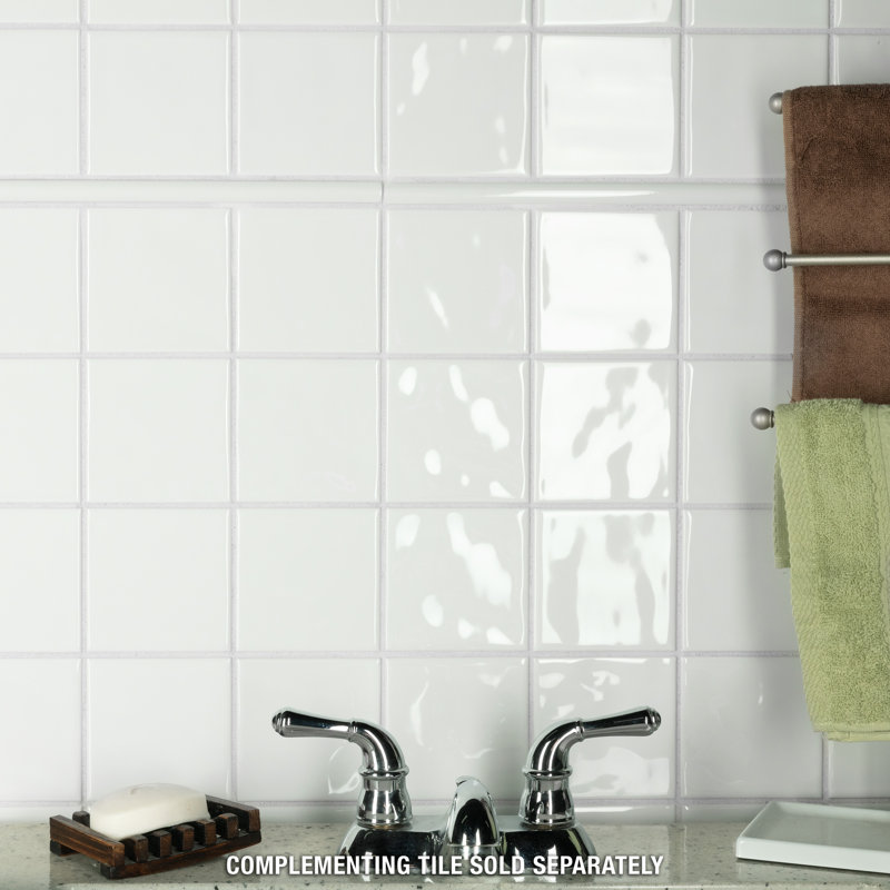 Twist Square White Ice 11-3/4" x 11-3/4" Ceramic Mosaic Tile