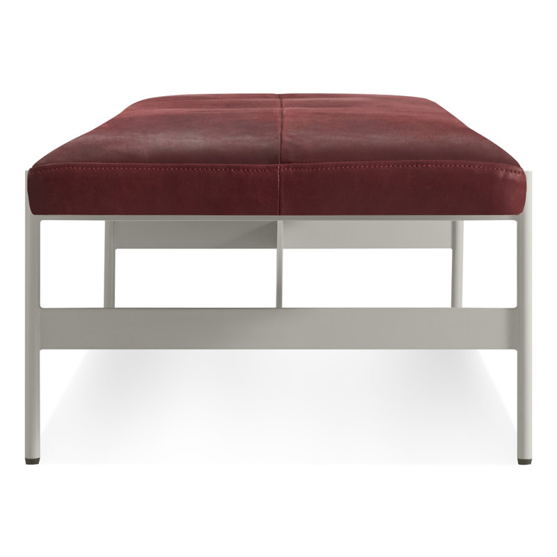 Daybench Leather Dining Bench, Putty, Grey, 14" H x 75" W x 24" D