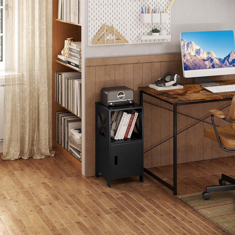 Evelin 30cm W Bedside Table, Black