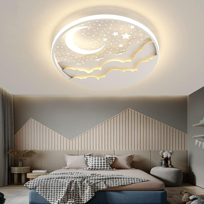 Flush-mounted LED Ceiling Light, 1 Bulb, 50 cm, White, 40cm H x 6.5cm W x 6.5cm D