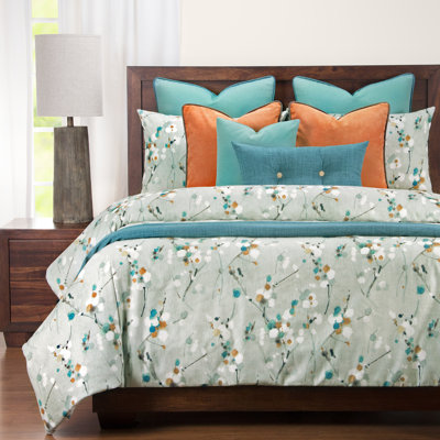 Hampton Traditional Baffle Box Stitch Floral Duvet Cover & Insert
